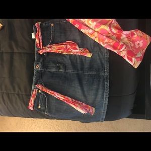 Tommy Hilfiger Floral Shirt and Jean Skirt Set